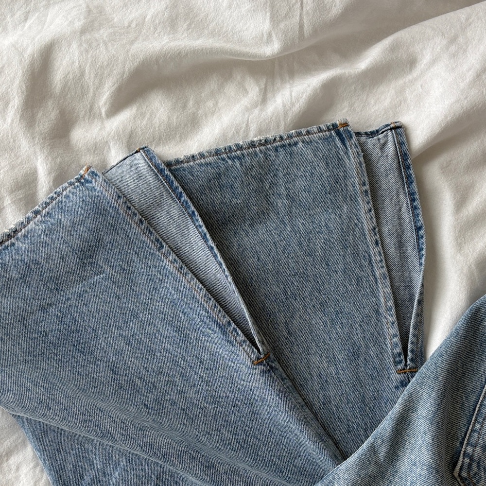 Denim Forum Light Blue Straight Leg Women's Jeans - Picture 3 of 4